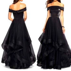 LA FEMME Off the Shoulder Evening Dress NEW